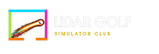 LiDAR Golf Simulator Club logo with fiery golf ball asteroid trail